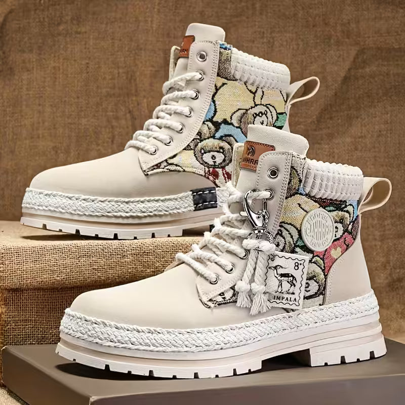 Antislip Sneakers met Teddyprint en Comfortabele Voering voor Winterse Straten – Zachte en Duurzame Synthetische Materialen 0