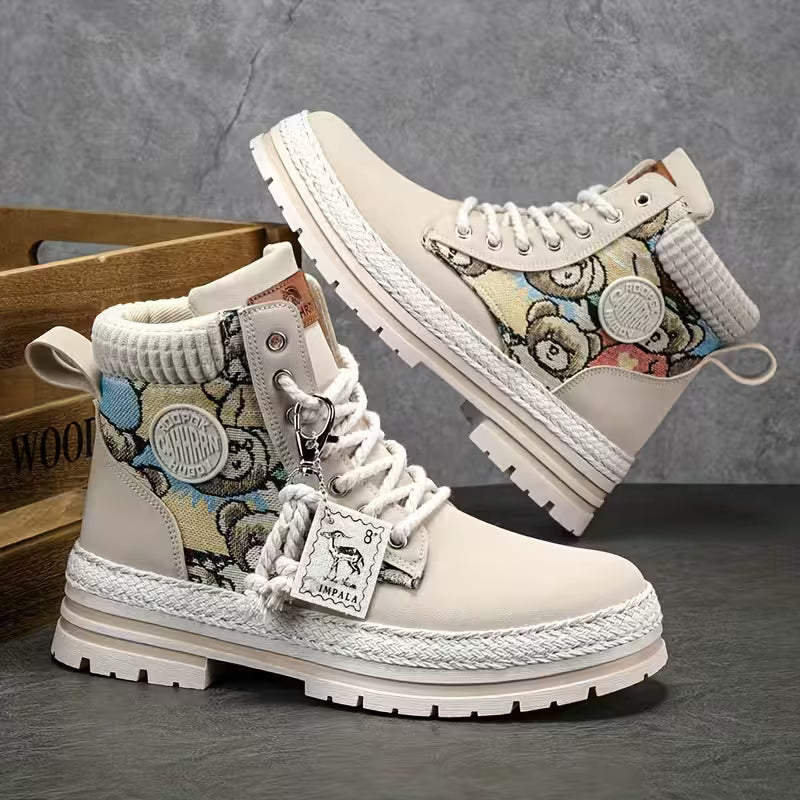 Antislip Sneakers met Teddyprint en Comfortabele Voering voor Winterse Straten – Zachte en Duurzame Synthetische Materialen 4