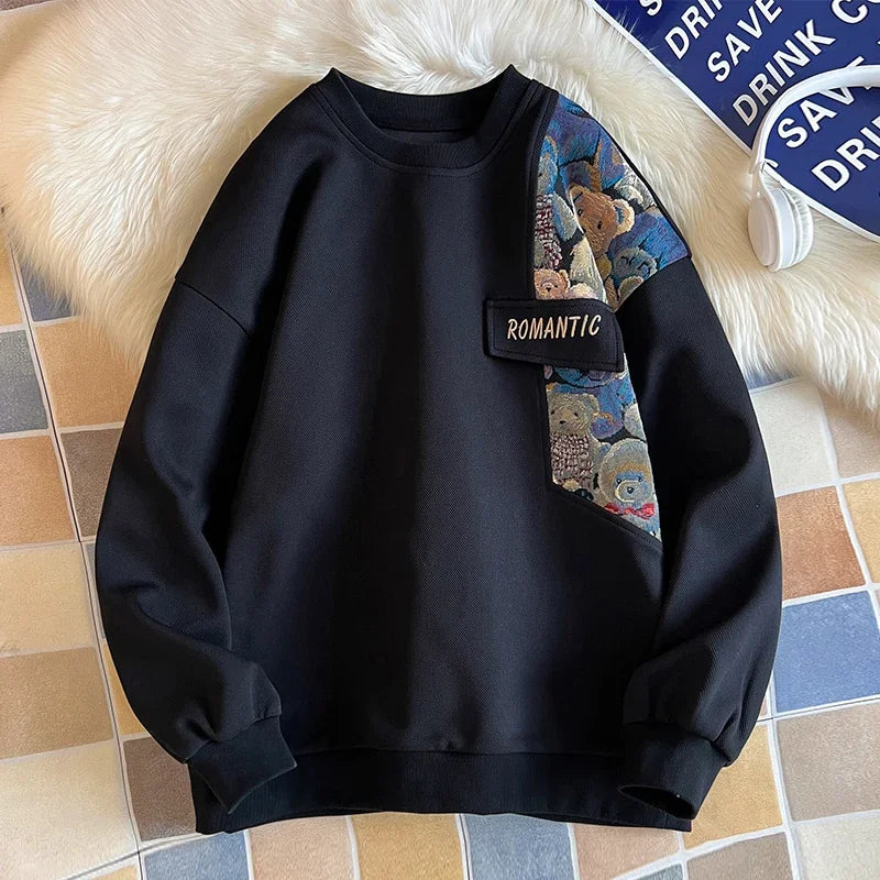Bear Sweatshirt met Uniek Mouwontwerp voor Stoere Urban Look - Katoenmix, Normale Pasvorm, Beschikbaar in Diverse Kleuren 1