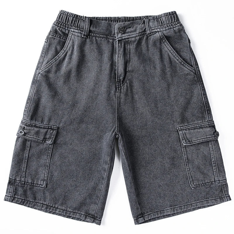 Cargoshorts Heren van Premium Denim in Vintageblauw en Antracietgrijs – Casual Fit voor Dagelijks Gebruik 5