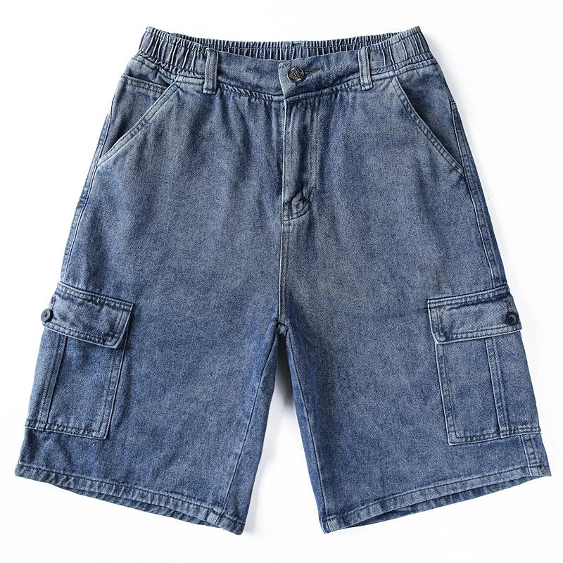 Cargoshorts Heren van Premium Denim in Vintageblauw en Antracietgrijs – Casual Fit voor Dagelijks Gebruik 6