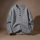 Casual Gebreide Trui met Opstaande Kraag en Borstzak - Zacht en Ruimvallend Breisel 2