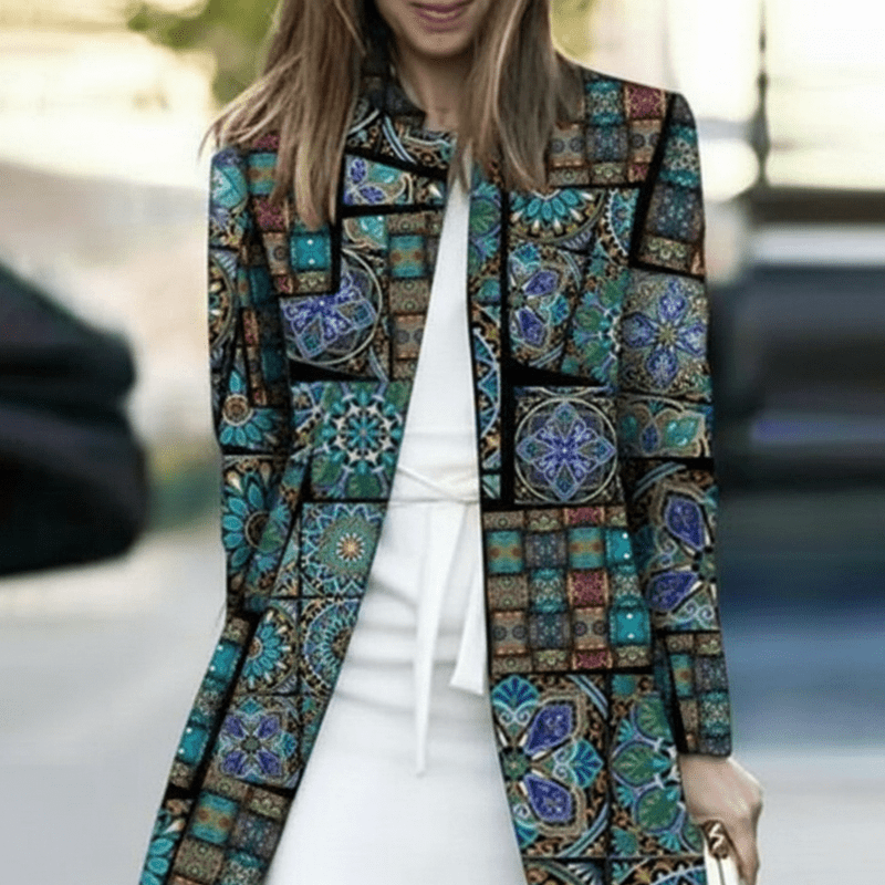 Casual Patchwork Vest Dames met Kraag voor Lente en Herfst – Stijlvolle Bovenkleding in Diverse Maten 0