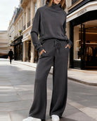 Casual Sweatshirtbroekenset met Coltrui en Elastische Taille – Sportieve Outfit voor Dagelijks Gebruik en Workouts 1