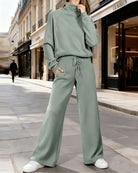 Casual Sweatshirtbroekenset met Coltrui en Elastische Taille – Sportieve Outfit voor Dagelijks Gebruik en Workouts 4