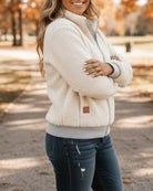 Casual Teddy Bovenkleding met Opstaande Kraag en Ritssluiting - Perfect voor Herfst en Winter 5