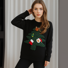 Warme Dames Kersttrui met Feestelijke Accenten – Zachte Loose Fit Kerstpull voor Dames 2