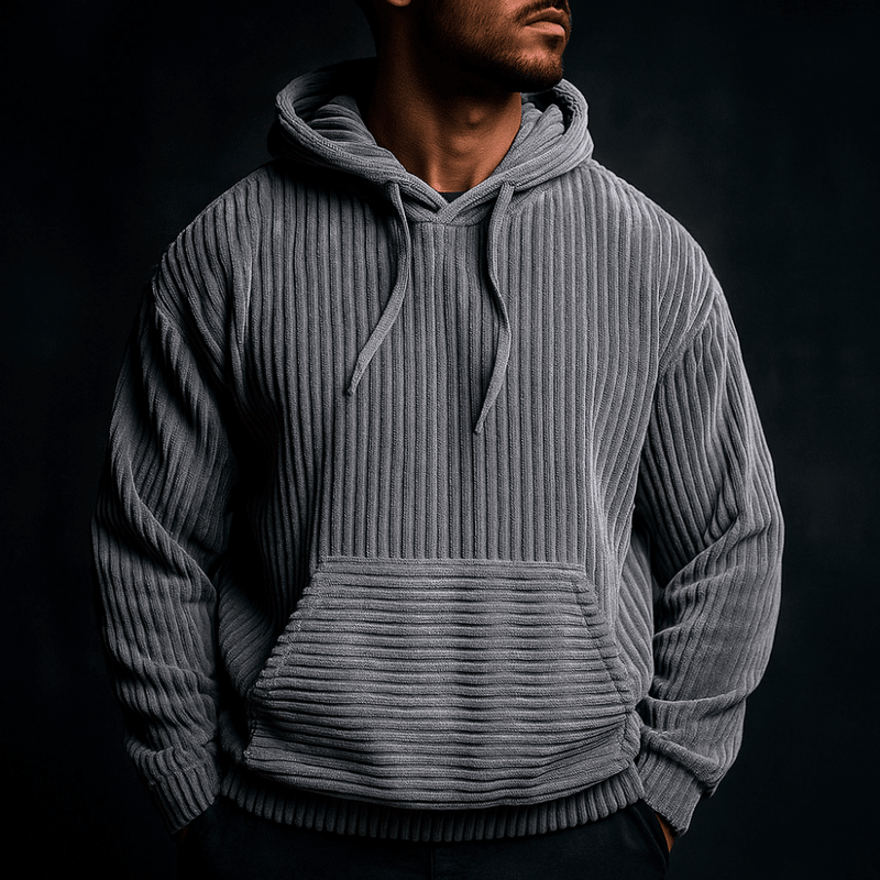 Comfortabele Heren Hoodie van Ademend Corduroy met Ontspannen Pasvorm – Lichtgewicht en Zacht 1