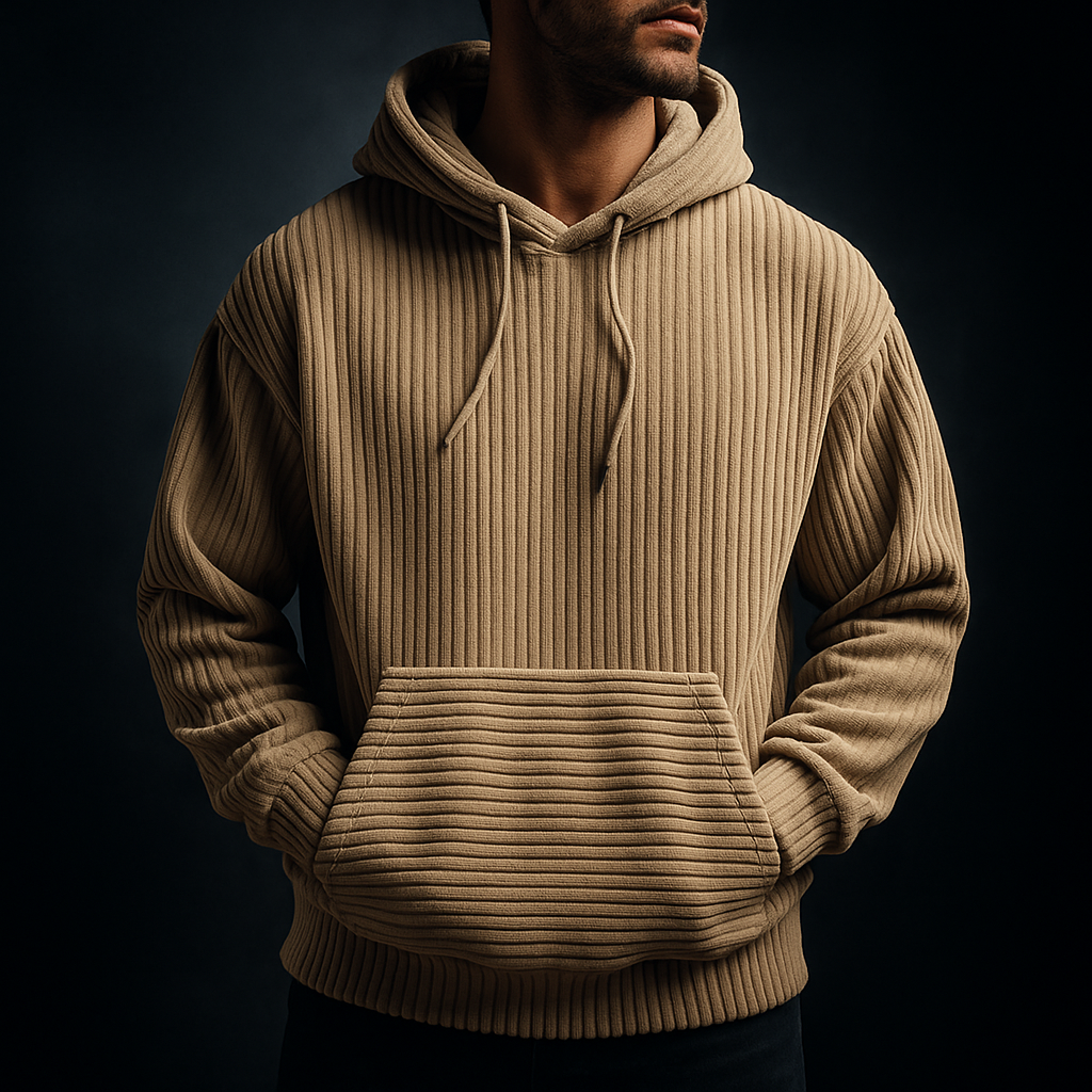 Comfortabele Heren Hoodie van Ademend Corduroy met Ontspannen Pasvorm – Lichtgewicht en Zacht 2