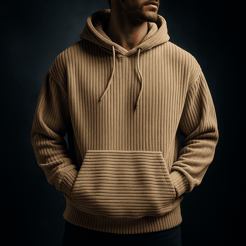 Comfortabele Heren Hoodie van Ademend Corduroy met Ontspannen Pasvorm – Lichtgewicht en Zacht 2