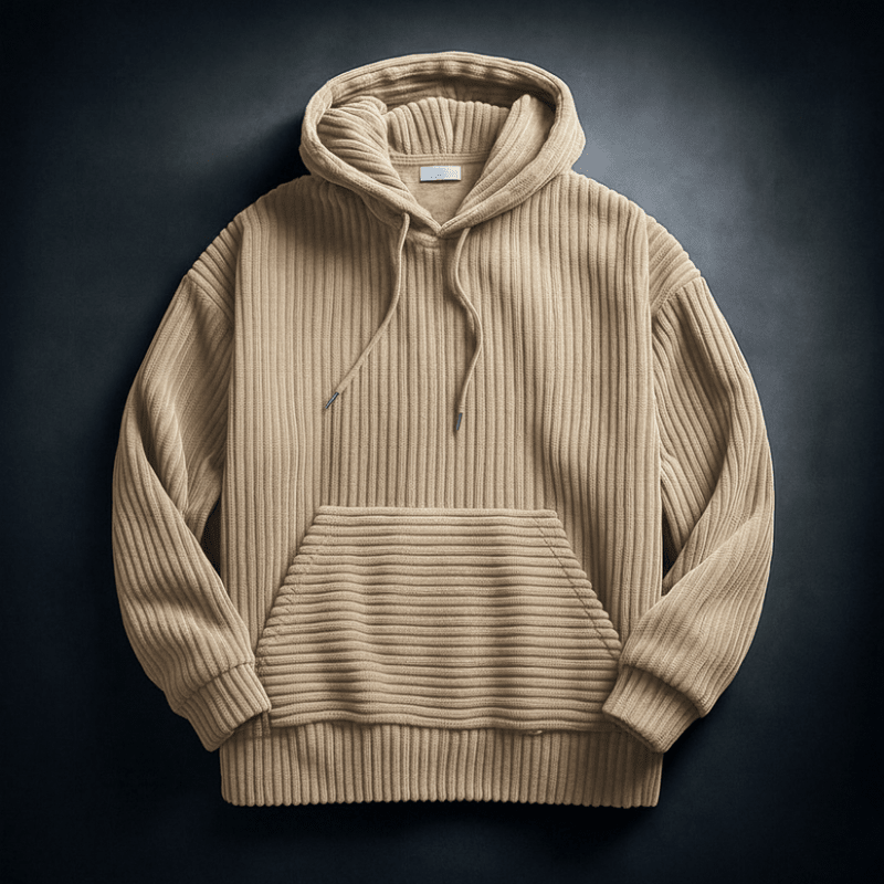Comfortabele Heren Hoodie van Ademend Corduroy met Ontspannen Pasvorm – Lichtgewicht en Zacht 3