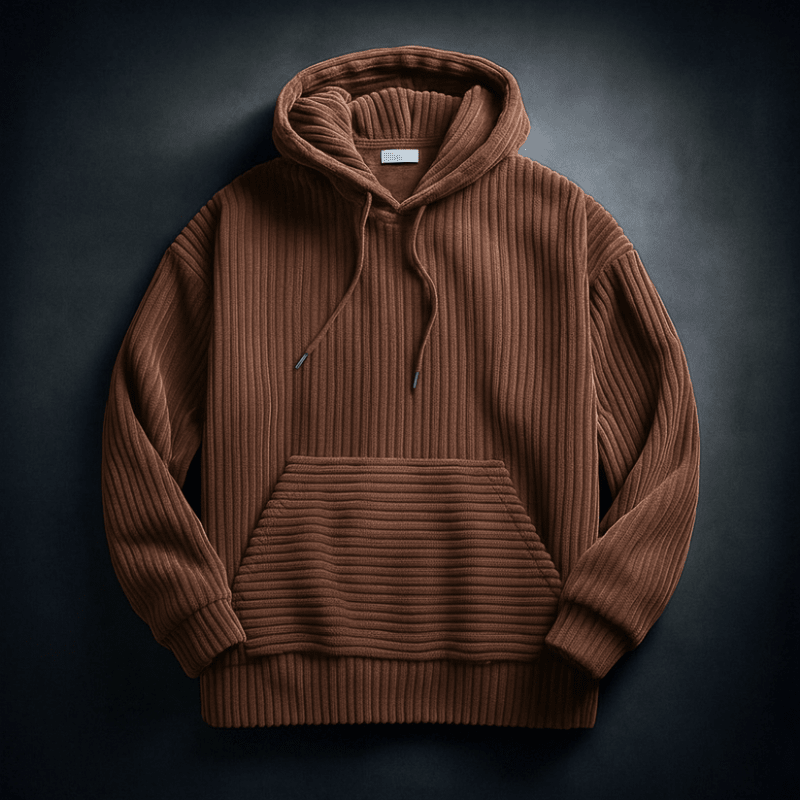 Comfortabele Heren Hoodie van Ademend Corduroy met Ontspannen Pasvorm – Lichtgewicht en Zacht 5