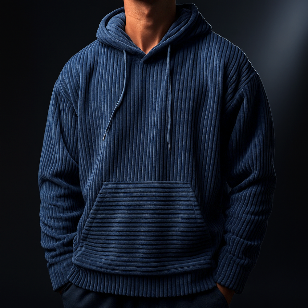 Comfortabele Heren Hoodie van Ademend Corduroy met Ontspannen Pasvorm – Lichtgewicht en Zacht 8