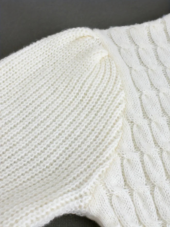 Comfortabele Pulloverjurk met Ronde Hals – Effen Kleur, Lange Mouwen voor Herfst en Winter 4