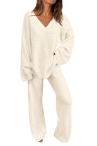 Dames 2-delige Oversized V-Hals Fuzzy Lounge Set – Comfortabele & Stijlvolle Loungewear 7
