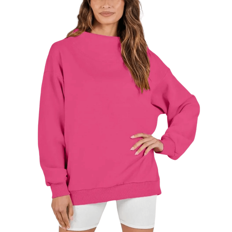 Dames Casual Sweatshirt met Halve Col en Fleece – Warm & Comfortabel Wintertrui 10