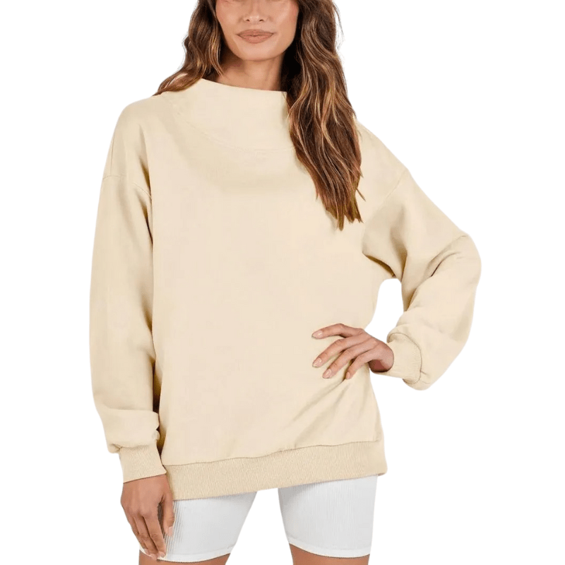 Dames Casual Sweatshirt met Halve Col en Fleece – Warm & Comfortabel Wintertrui 11