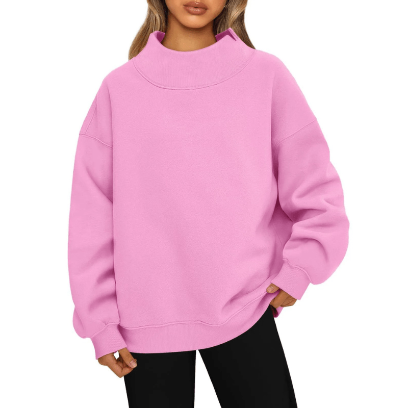 Dames Casual Sweatshirt met Halve Col en Fleece – Warm & Comfortabel Wintertrui 5