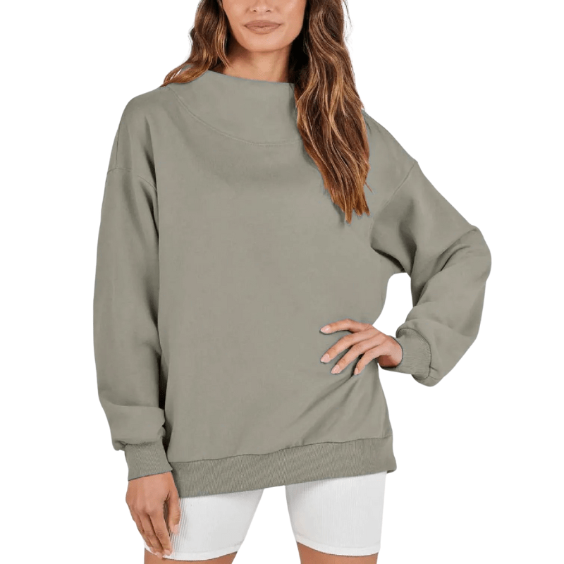 Dames Casual Sweatshirt met Halve Col en Fleece – Warm & Comfortabel Wintertrui 8