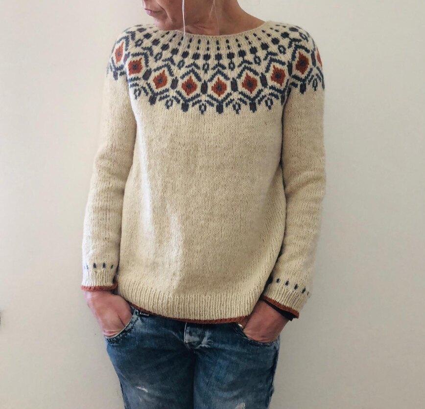 Dames Coltrui met Scandinavisch Ruitpatroon – Warme Gebreide Sweater voor Koude Dagen, Verkrijgbaar in Maten S t/m 3XL 0
