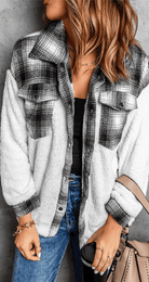 Dames Fleecejack met Geruit Patroon – Zachte Fleece, Tijdloos Ontwerp, Ideaal voor Herfst en Winter, Beschikbaar in M tot XXL 2