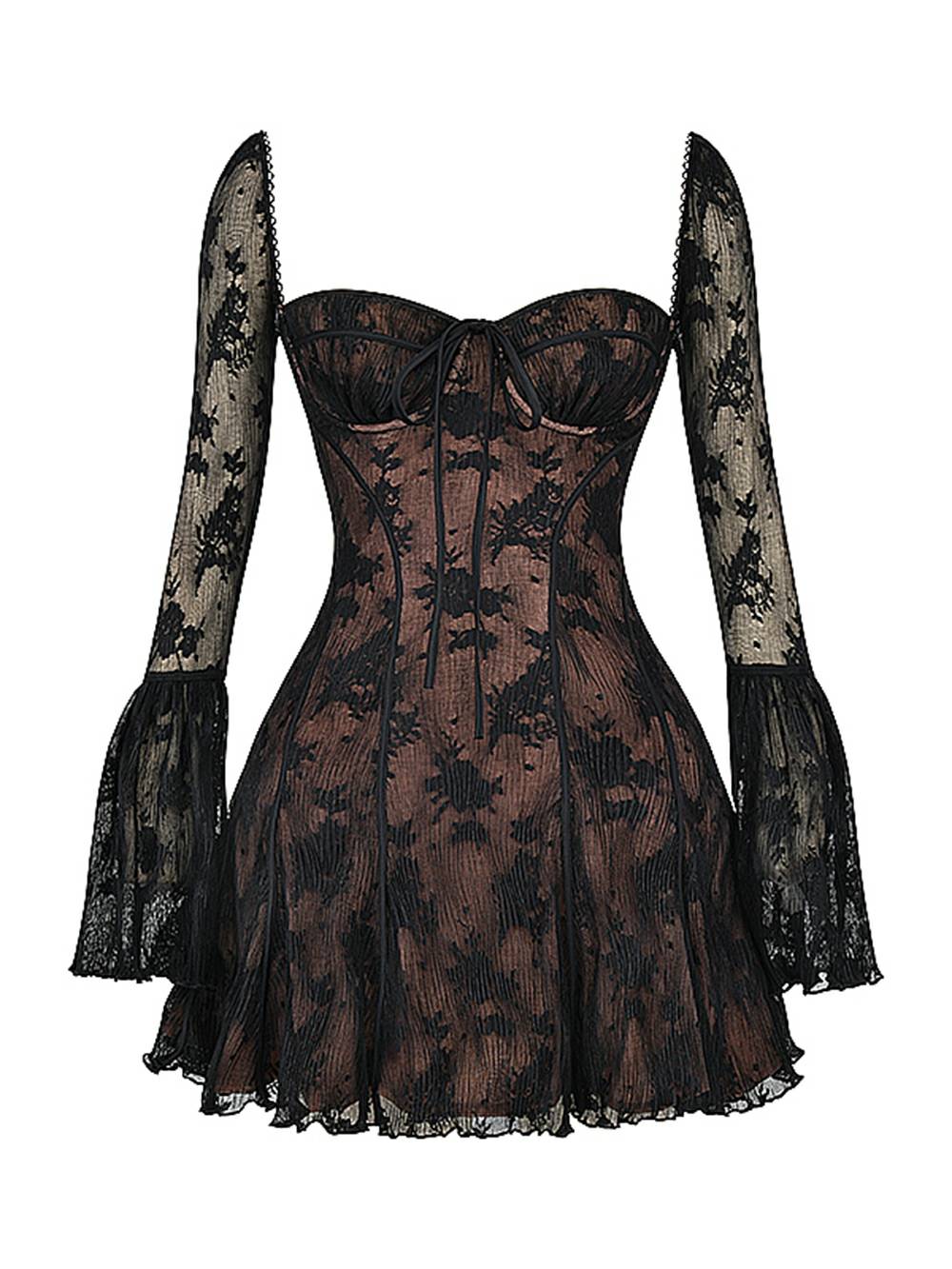Dames Galajurk | Vintage Kant met Bell Sleeves 5