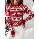 Dames Gebreide Kersttrui met Modern Breipatroon – Warm en Comfortabel voor de Winter, Loose Fit, Diverse Kleuren, S-XL 0