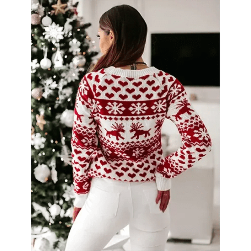 Dames Gebreide Kersttrui met Modern Breipatroon – Warm en Comfortabel voor de Winter, Loose Fit, Diverse Kleuren, S-XL 2