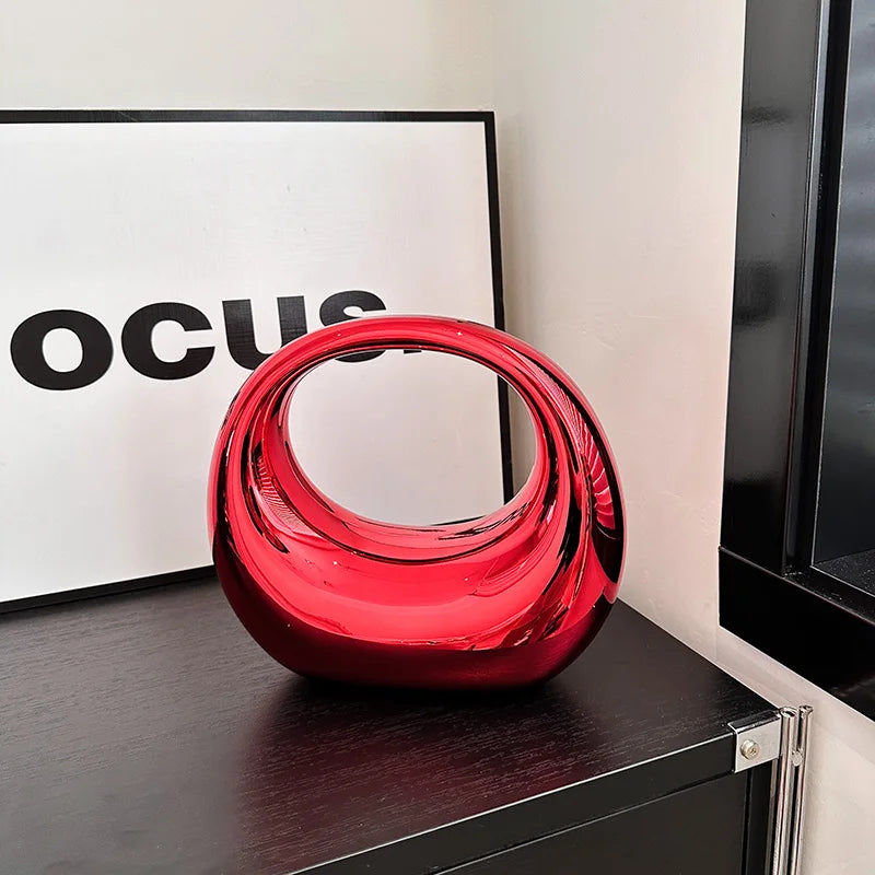 Dames Handtas | Gouden Avondclutch met Ronde Handvat 10