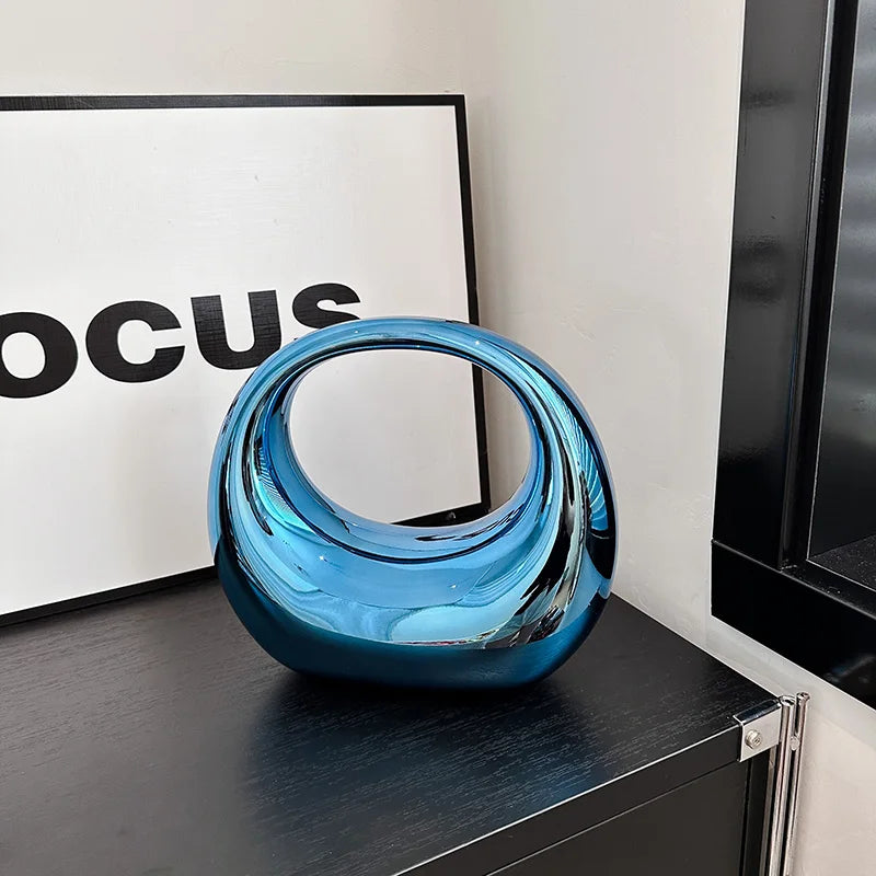 Dames Handtas | Gouden Avondclutch met Ronde Handvat 8