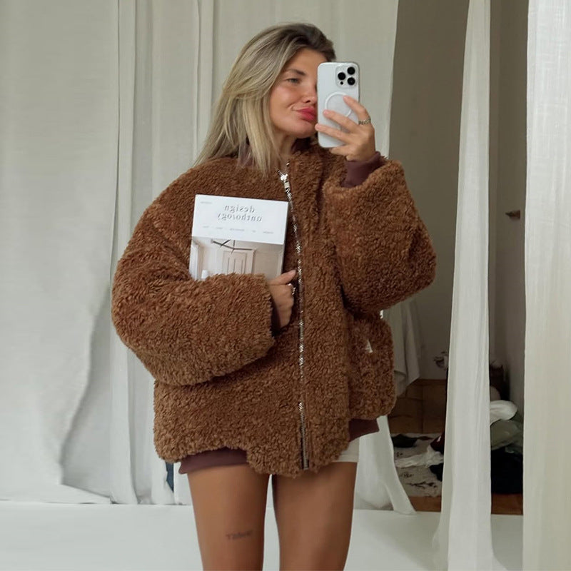 Dames Jack van Hoogwaardig Teddybont met Hoge Kraag – Comfortabel en Stijlvol voor Koude Dagen 3