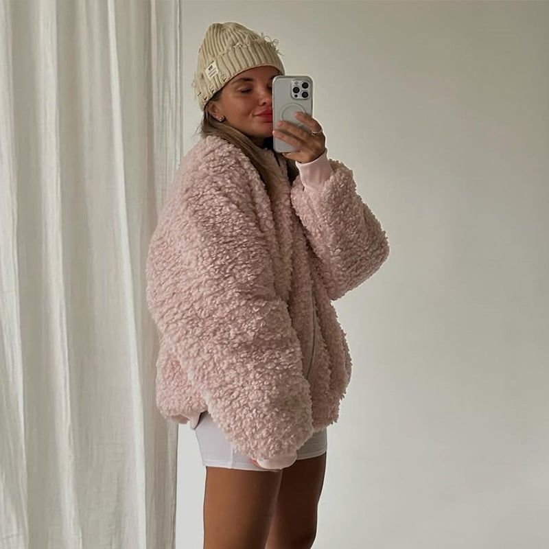 Dames Jack van Hoogwaardig Teddybont met Hoge Kraag – Comfortabel en Stijlvol voor Koude Dagen 4