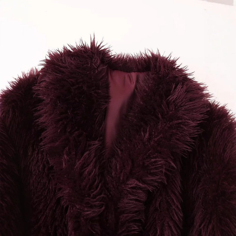 Dames Jack van Imitatiebont met Sjaalkraag - Korte Snit voor Comfort en Stijl op Koele Dagen 2