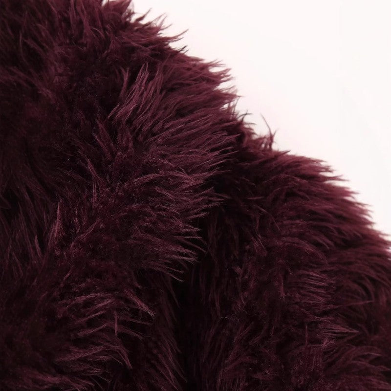 Dames Jack van Imitatiebont met Sjaalkraag - Korte Snit voor Comfort en Stijl op Koele Dagen 3