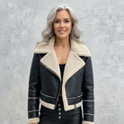 Dames Jas Winter met Warme Fluwelen Voering en PU-Materiaal – Korte Damesjas voor Elegante Stijl 0