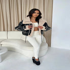 Dames Jas Winter met Warme Fluwelen Voering en PU-Materiaal – Korte Damesjas voor Elegante Stijl 2