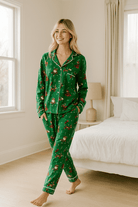 Dames Kerstpyjama met Kraag van Zachte Katoenmix – Comfortabele Nachtkleding Dames voor Feestelijke Avonden 3