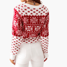 Dames Kersttrui met Sneeuwvlokkenpatroon en Ronde Hals - Foute Kersttrui Dames voor Feestelijke Gelegenheden 2