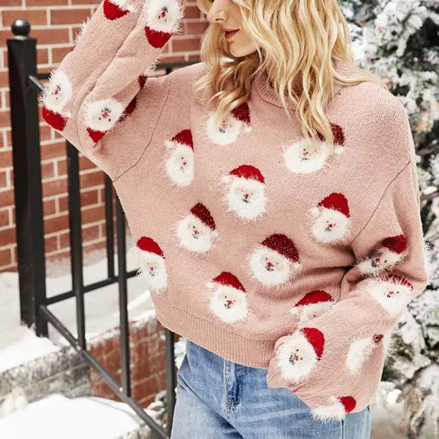 Dames Kersttrui met Speels Kerstmanpatroon – Zacht Gebreid en Comfortabel voor Feestelijke Gelegenheden 5