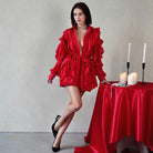 Dames Overhemdjurk met Ruches – Elegante Getailleerde Jurk voor Dames in Diverse Kleuren 2