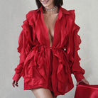 Dames Overhemdjurk met Ruches – Elegante Getailleerde Jurk voor Dames in Diverse Kleuren 7