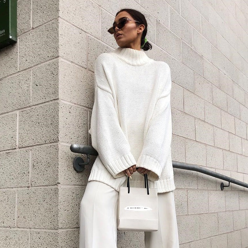 Dames Oversized Kasjmier Trui met Col – Zachte Winter Knitwear voor Warmte en Comfort