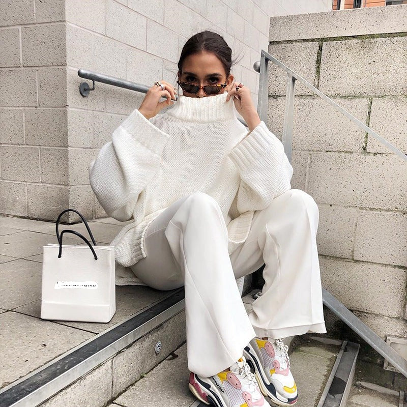 Dames Oversized Kasjmier Trui met Col – Zachte Winter Knitwear voor Warmte en Comfort 1