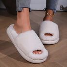 Dames Slippers van Pluche met Open Teen voor Binnen – Comfortabele Pantoffels voor Winter 1