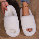 Dames Slippers van Pluche met Open Teen voor Binnen – Comfortabele Pantoffels voor Winter 2