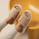 Dames Slippers van Pluche met Open Teen voor Binnen – Comfortabele Pantoffels voor Winter 4