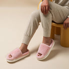 Dames Slippers van Pluche met Open Teen voor Binnen – Comfortabele Pantoffels voor Winter 5