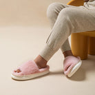 Dames Slippers van Pluche met Open Teen voor Binnen – Comfortabele Pantoffels voor Winter 6