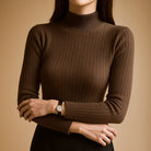 Dames Sweater | Lichtgewicht Ribgebreid met Halve Hals, Casual 1