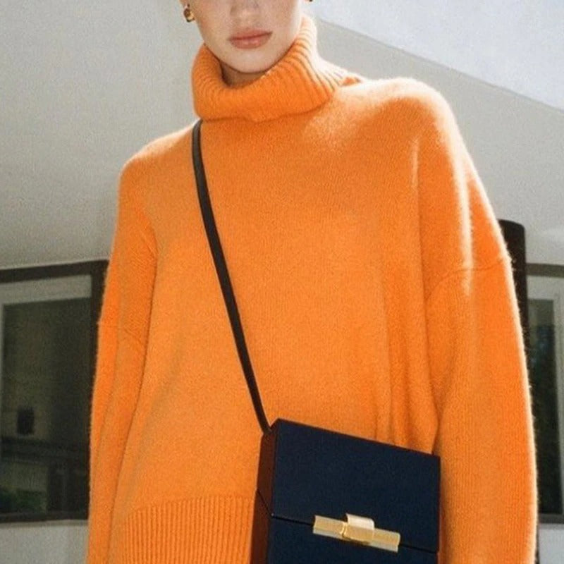 Dames Trui met Hoge Kraag en Rechte Snit – Winter Sweater voor Casual en Professionele Gelegenheden, Zacht Materiaal, Diverse Maten 2